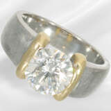 Ring: very fine brilliant-cut diamond solitaire ri… - фото 1
