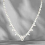 Chain: modern platinum necklace set with diamonds,… - photo 1