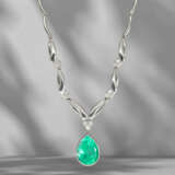 Chain: exceptional platinum necklace with Colombia… - photo 3