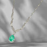 Chain: exceptional platinum necklace with Colombia… - photo 4