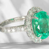 Ring: valuable platinum ring with large emerald of… - фото 5