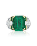 Emeralds. EMERALD AND DIAMOND RING