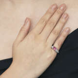 CARTIER PADPARADSCHA SAPPHIRE AND DIAMOND RING - Foto 4