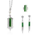 GROUP OF JADEITE, DIAMOND AND PEARL JEWELLERY - фото 1