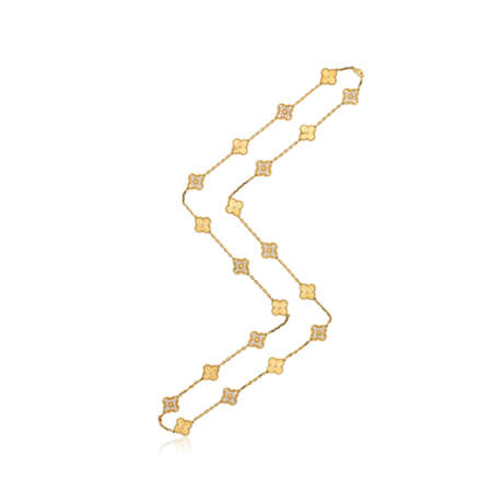 VAN CLEEF & ARPELS DIAMOND AND GOLD 'ALHAMBRA' NECKLACE - photo 1