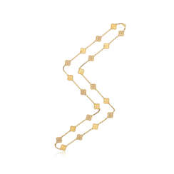 VAN CLEEF & ARPELS DIAMOND AND GOLD 'ALHAMBRA' NECKLACE