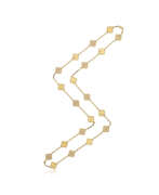 Gold. VAN CLEEF & ARPELS DIAMOND AND GOLD 'ALHAMBRA' NECKLACE