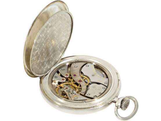 Taschenuhr: schöne silberne Lepine der Marke IWC, Referenz 135, mit passender Uhrenkette, aus dem Jahr 1930, mit Stammbuchauszug - Foto 6