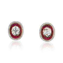 NO RESERVE - DIAMOND AND RUBY EARRINGS