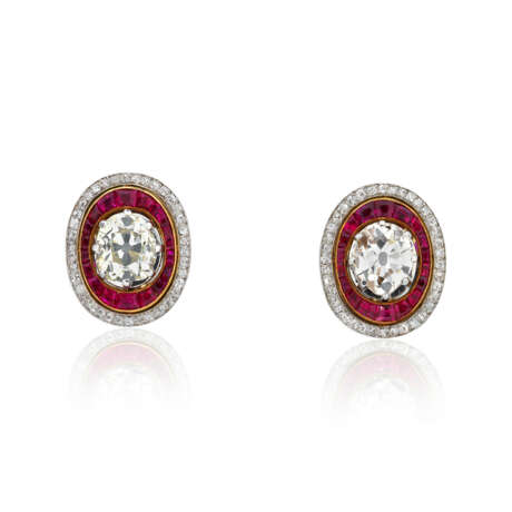NO RESERVE - DIAMOND AND RUBY EARRINGS - photo 1