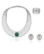 Emeralds. GROUP OF EMERALD AND DIAMOND JEWELLERY