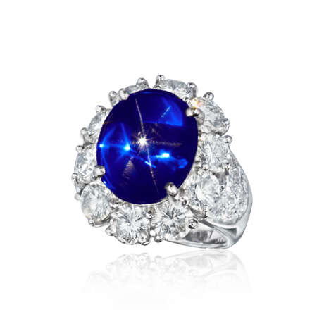 STAR SAPPHIRE AND DIAMOND RING - фото 2