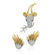 NO RESERVE - TIFFANY & CO. JEAN SCHLUMBERGER DIAMOND 'FLAME' EARRINGS AND 'GAZELLE' BROOCH - Prix ​​des enchères