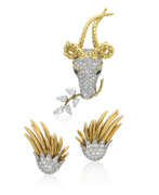 Tiffany & Co.. NO RESERVE - TIFFANY & CO. JEAN SCHLUMBERGER DIAMOND 'FLAME' EARRINGS AND 'GAZELLE' BROOCH
