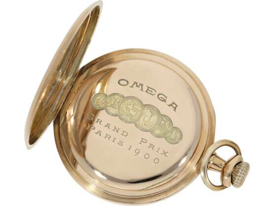 Taschenuhr: dekorative 14K Gold Lepine der Marke Omega, ca. 1915 - photo 4