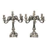 Paire de candelabres en argent. Verceil 1920. Argent 800 Neorococo At the turn of 19th -20th century - photo 1