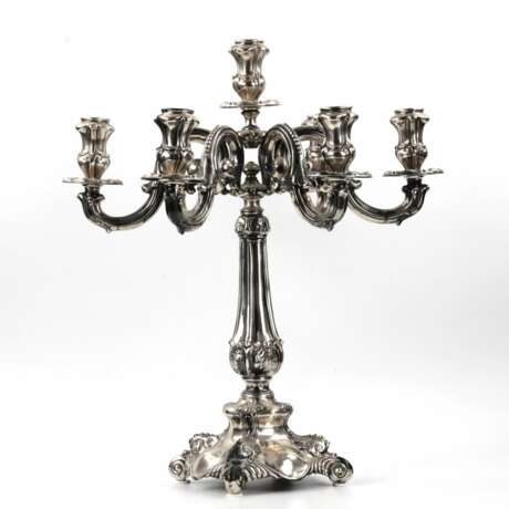 Paire de candelabres en argent. Verceil 1920. Silber 800 Neorococo At the turn of 19th -20th century - Foto 3