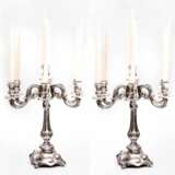 Paire de candelabres en argent. Verceil 1920. Silber 800 Neorococo At the turn of 19th -20th century - Foto 6