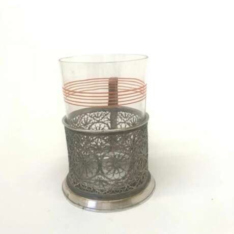 Glass holder Flowers Metal glass 20th century - photo 2