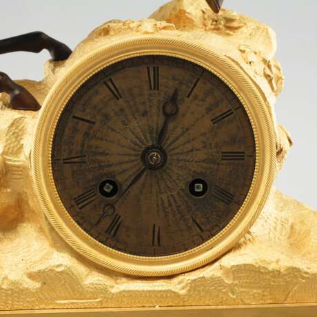 Mantel clock Cavalryman Gold metal Empire 19th century - photo 6