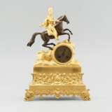 Mantel clock Cavalryman Gold metal Empire 19th century - photo 8