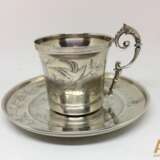 Coffee cup with saucer Silber At the turn of 19th -20th century - Foto 1