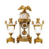 Fireplace clock set Bronze glass Empire 19th century - Foto 1