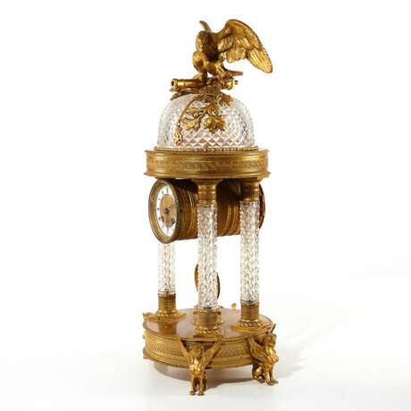 Fireplace clock set Bronze glass Empire 19th century - Foto 2