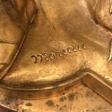 Pendule de chemin&eacute;e en bronze sertie de cand&eacute;labres. Vergoldete Bronze Napoleon III 19th century - Foto 2