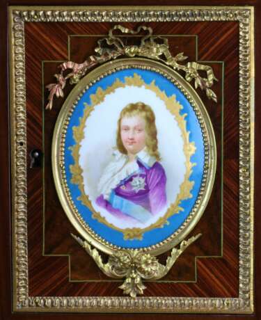 Ladies cabinet Bonheur du jour Polychrome painting Napoleon III At the turn of 19th -20th century - photo 5