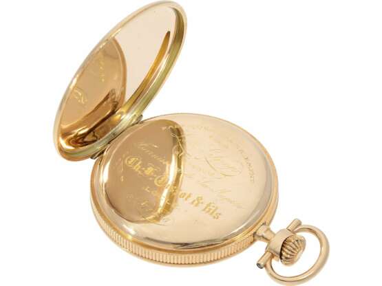 Taschenuhr: sehr ausgefallene und ausgesprochen schöne 14K Gold Lepine, Tissot für L.M. Lilpop Warschau, No. 9838, königlicher Uhrmacher, ca. 1915 - фото 4