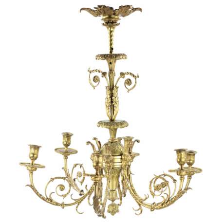 Louis XVI style chandelier. Gilded bronze 19th century - photo 2