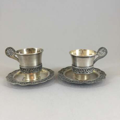 Pair of small espresso cup Metal 20th century - photo 1