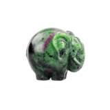 Carved figurine of an elephant in Faberge style. 20th century Bloodstone 20th century - photo 1