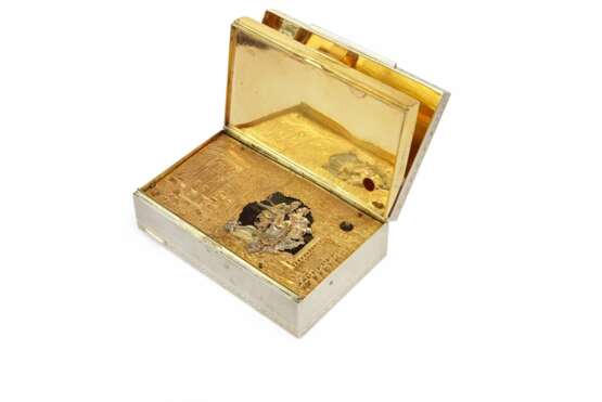 Rare silver erotic musical automatic box. Silver 800 Rococo Early 20th century - photo 1