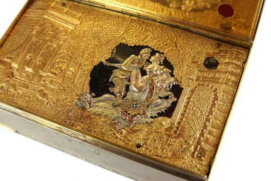 Редкая серебряная эротическая музыкальная автоматическая коробка. Серебро 800 Rococo Early 20th century г. - фото 5