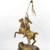 Bronze hero&iuml;que dun chevalier equestre. Marmor Gothic Revival 19th century - Foto 9