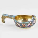 Russian silver kovsh Silver 84 Cloisonné enamel Gilding Neo-Russian At the turn of 19th -20th century - photo 3