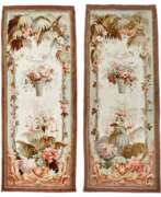 Wool. Pair of 19th century Aubusson style tapestries