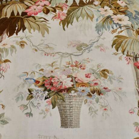 Paire de tapisseries de style Aubusson XIX&egrave;me Wolle 19th century - Foto 7