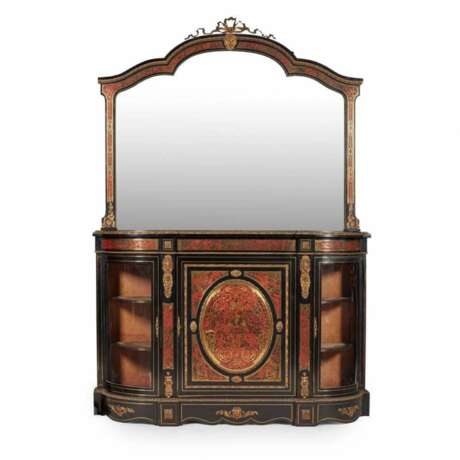 Luxurious chest of drawers with mirror in the Boulle style. France 19th century. Gilded bronze Boulle 19th century - photo 1