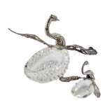 Pair of bonbonnieres. Swans. Silver Glass 20th century - photo 4
