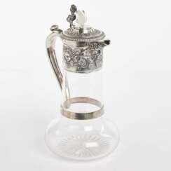 Silver wine jug with glass. Horace Woodward &amp; Hugh Taylor, London 1893.