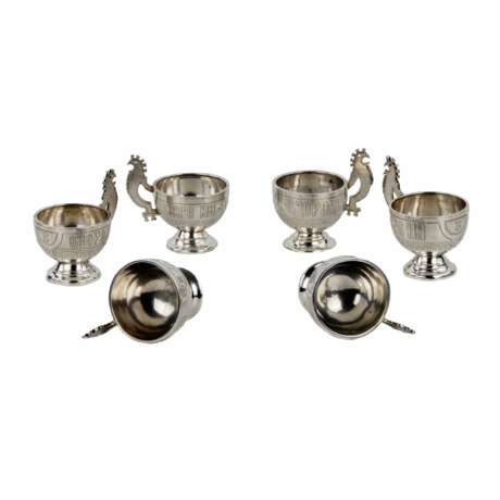 Изящный водочный набор из серебра в неорусском стиле мастерской С.М. Иконникова. Silver 84 Gilding 19th century г. - фото 8