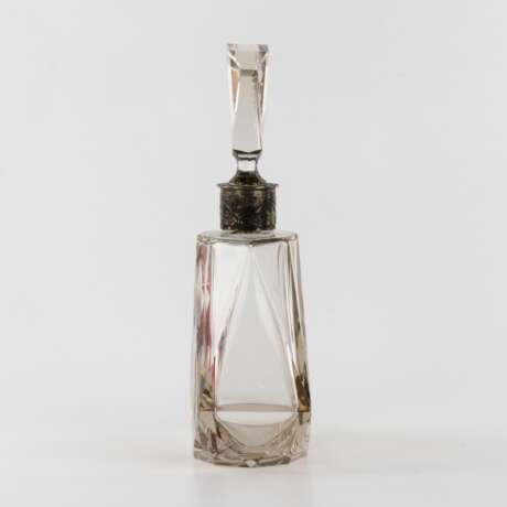 Carafe &agrave; liqueur en verre feuillete avec argent firme Khlebnikov. Silver 84 Crystal Eclecticism Late 19th century - Foto 3