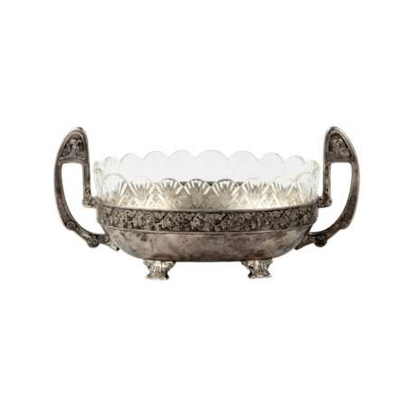 Silver candy bowl Rook. Moscow. 2nd artel. Silver 84 Crystal Early 20th century - photo 1