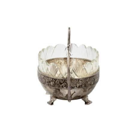 Silver candy bowl Rook. Moscow. 2nd artel. Silver 84 Crystal Early 20th century - photo 3