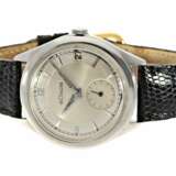 Armbanduhr: vintage Edelstahl Herrenarmbanduhr von Le Coultre, Automatikwerk und Roulette-Datum, 50er Jahre, selten - Foto 1