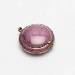 Guilloche enamel silver pendant. 