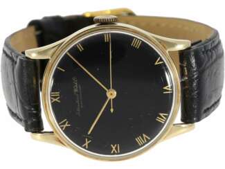 Armbanduhr: seltene, sehr attraktive IWC Herrenuhr mit schwarzem Zifferblatt und Zentralsekunde, Schaffhausen 1939